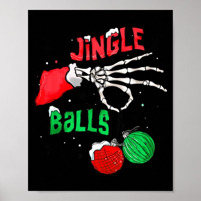 Poster Funny Christmas Skeleton Jingle Funny Xmas Matchin (Frente)