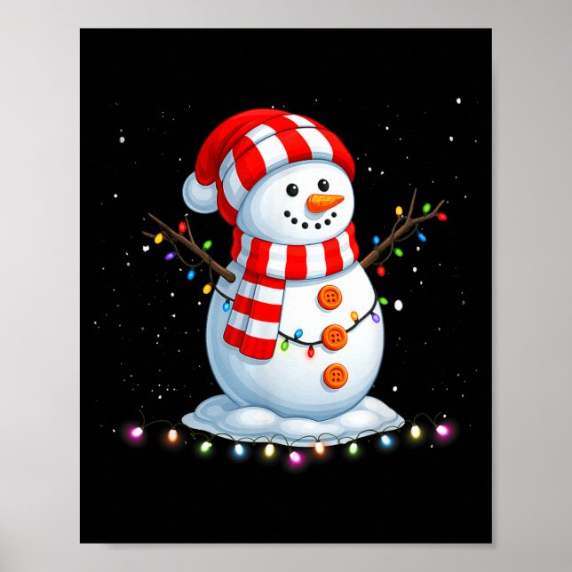 Poster Funny Christmas Snowman Tee Cute Santa Men Women K (Frente)