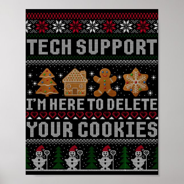 Poster Funny Christmas Tech Suprt Computer T Shirt  (Frente)