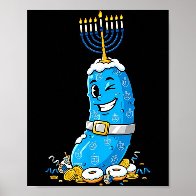 Poster Funny Ckle Dreidel Menorah Hanukkah Kids Womens Me (Frente)