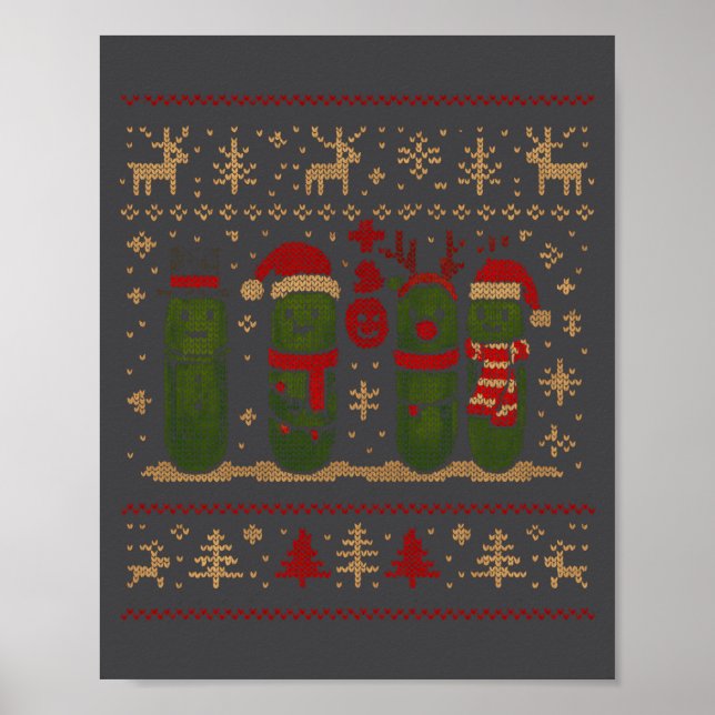 Poster Funny Ckles Christmas Lights Santa Hat Xmas Ugly S (Frente)