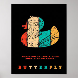 Poster Funny Colorful Duck Art |Perfect Gift For Hallowee