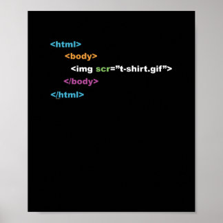 Poster Funny Computer Program Code HTML