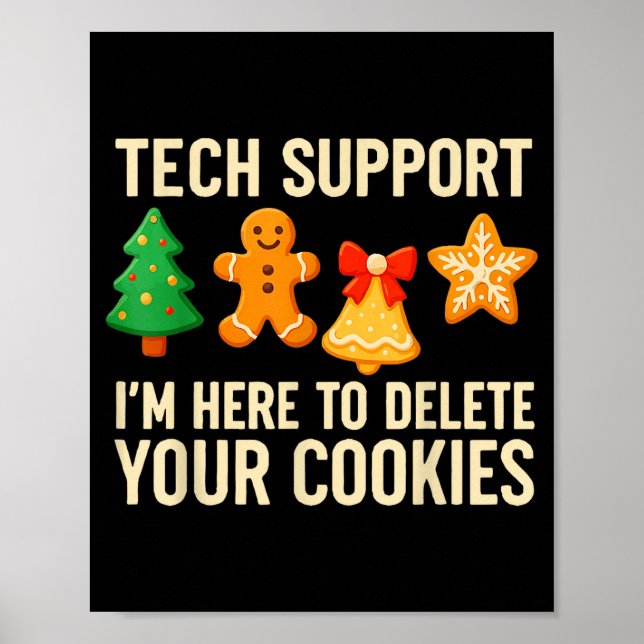 Poster Funny Cookies Christmas Gingerbread Tech Suprt Men (Frente)