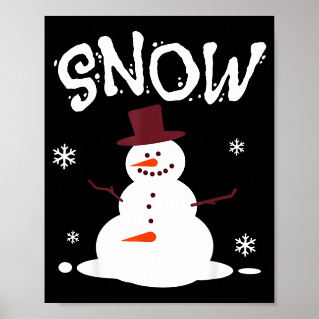 Poster Funny Couples Christmas Party Snow Man Merry Xmas  (Frente)