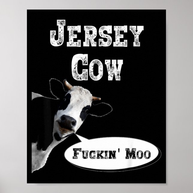 Poster Funny Cow Shirt New Jersey Cow Lover Farm Animal R (Frente)