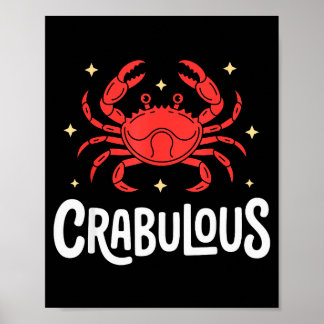Poster Funny Crab Art For Men Women Kids Crabby Crabbing 