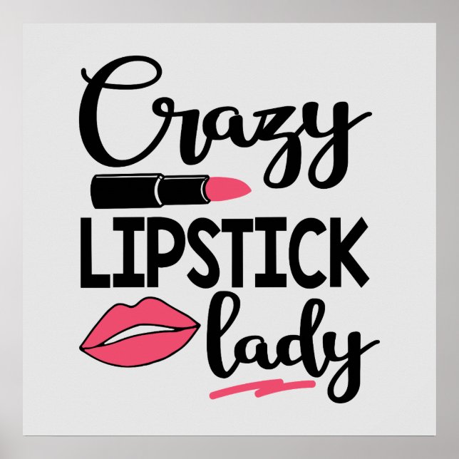 Poster funny crazy lipstick lady makeup Artist (Frente)