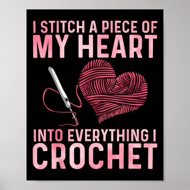 Poster Funny Crochet Design For Men Women Crocheting Croc (Frente)