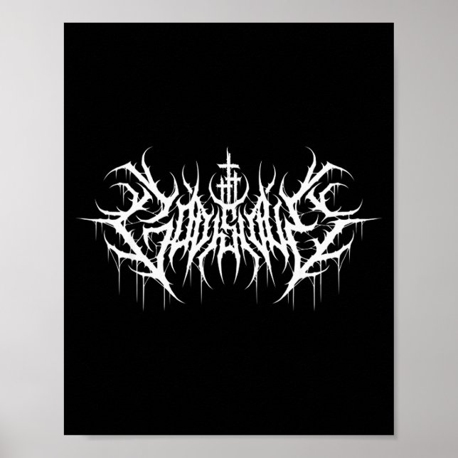 Poster Funny Cross Jesus God Is Love Death Metal Design  (Frente)