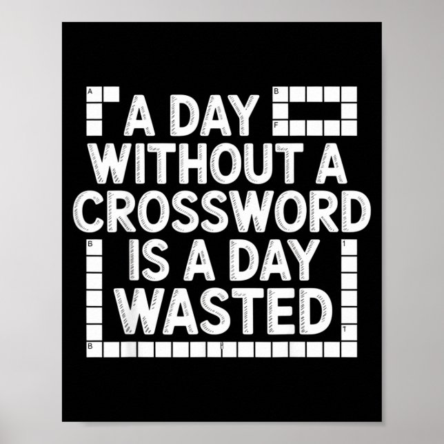 Poster Funny Crossword Puzzle Word Game Nerd  (Frente)