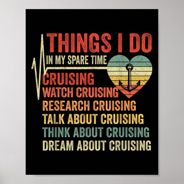 Poster Funny Cruise Heartbeat Things I Do In My Spare Tim (Frente)