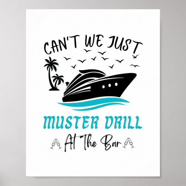 Poster Funny Cruise Muster Drill Drinking Design  (Frente)