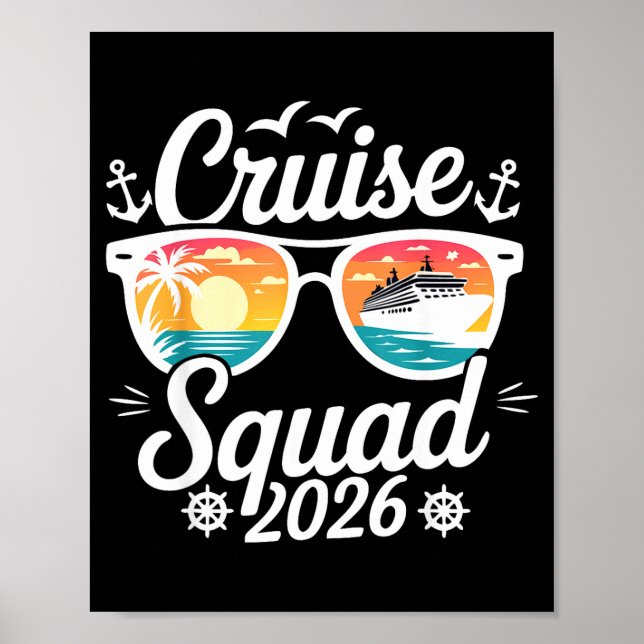 Poster Funny Cruise Squad 2026 Summer Vacation Matching F (Frente)