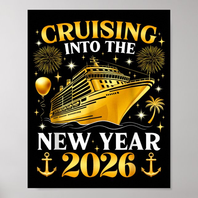 Poster Funny Cruising Into 2026 New Year Matching Family  (Frente)