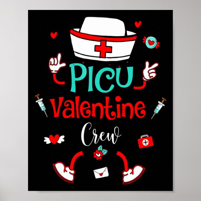 Poster Funny Cu Valentines Day Nurse Crew Family Group  (Frente)
