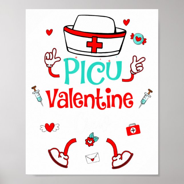 Poster Funny Cu Valentines Day Nurse Crew Family Group  (Frente)