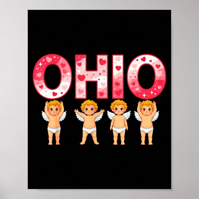 Poster Funny Cud Ohio Midwestern Party O-h-i-o In Valenti (Frente)