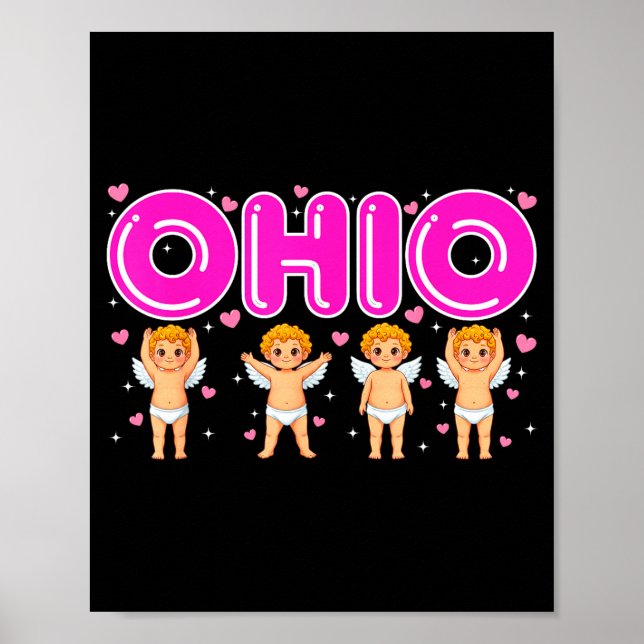 Poster Funny Cud Ohio Midwestern Party O-h-i-o In Valenti (Frente)