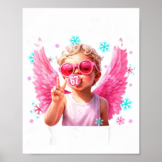 Poster Funny Cute Cud Says Six Seven Valentine's Day 67 M (Frente)