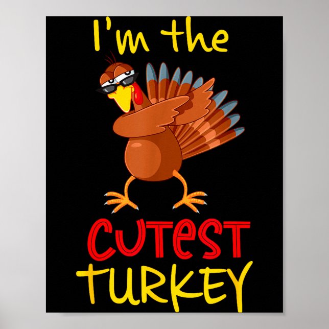 Poster Funny Cutest Turkey Matching Family Group Thanksgi (Frente)