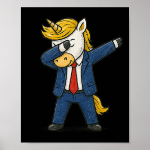 Poster Funny Dabbing Unicorn Trump Patriótico Dab Pose Us