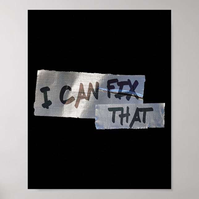 Poster Funny Dad Shirt Duct Tape I Can Fix That Gift  (Frente)