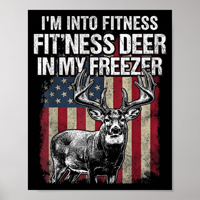 Poster Funny Deer Hunting Art For Men Women Wildlife Hunt (Frente)