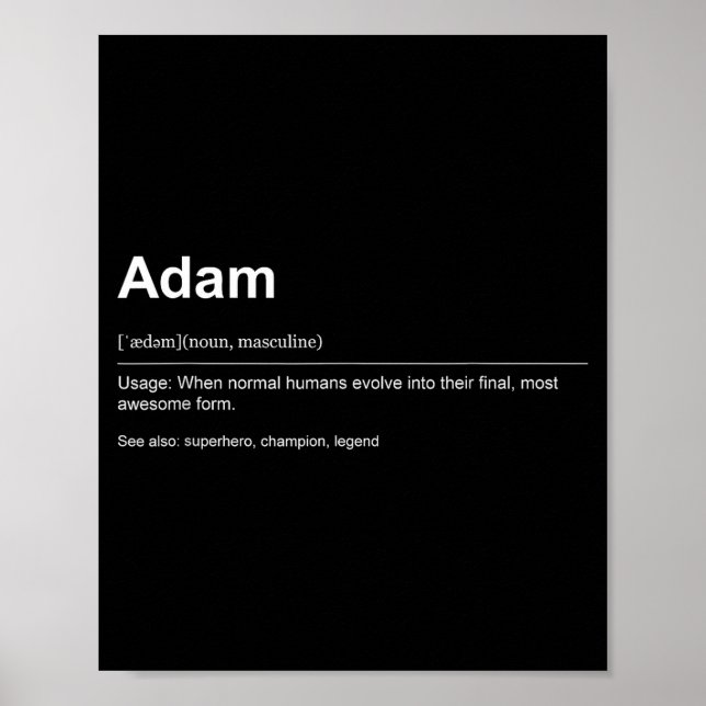 Poster Funny Definition Quote For The Name Adam _  (Frente)