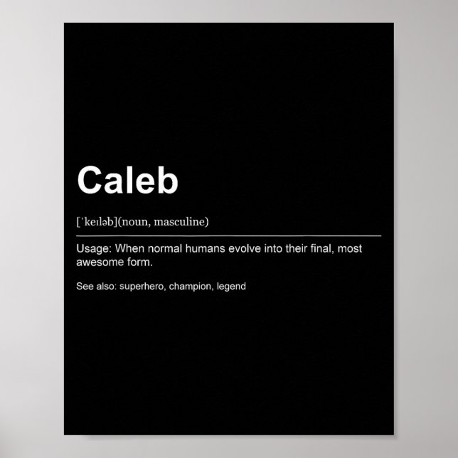Poster Funny Definition Quote For The Name Caleb _  (Frente)