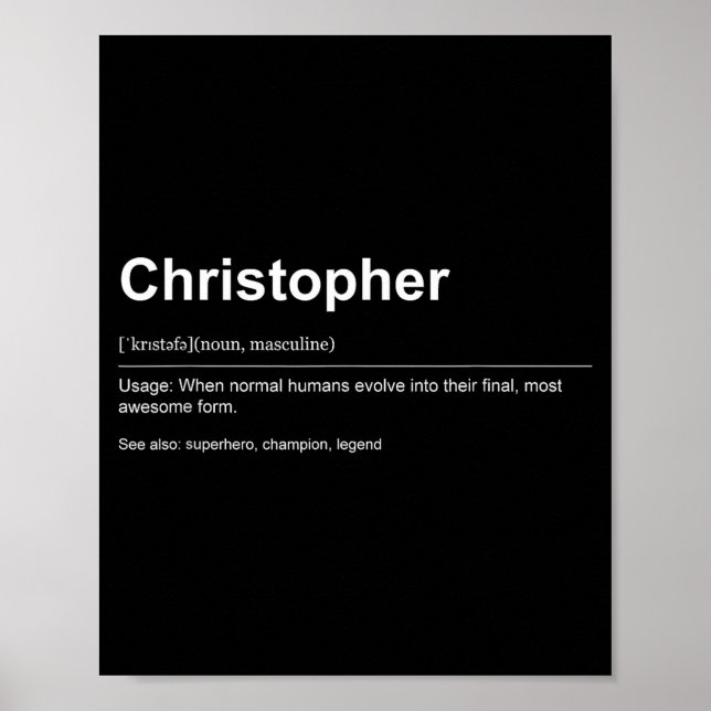 Poster Funny Definition Quote For The Name Christopher _  (Frente)