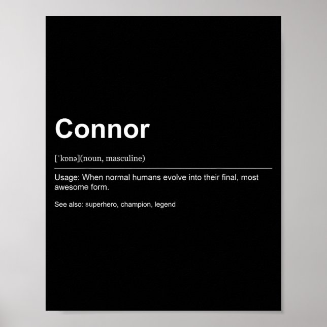 Poster Funny Definition Quote For The Name Connor _  (Frente)