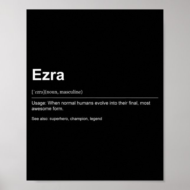 Poster Funny Definition Quote For The Name Ezra _  (Frente)