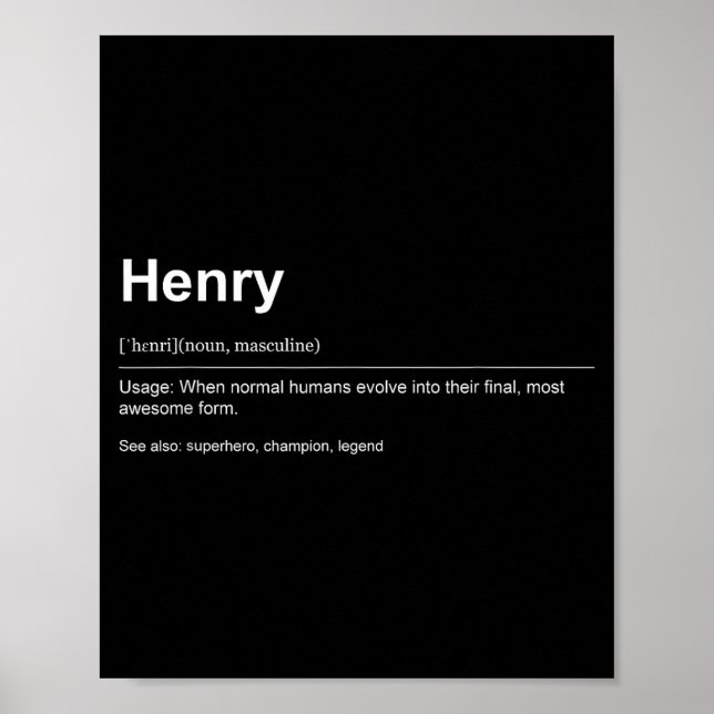 Poster Funny Definition Quote For The Name Henry _  (Frente)