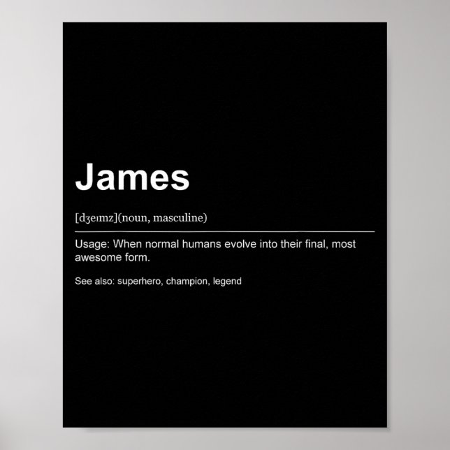 Poster Funny Definition Quote For The Name James _  (Frente)