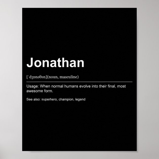 Poster Funny Definition Quote For The Name Jonathan _  (Frente)