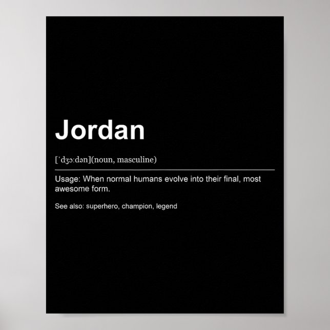 Poster Funny Definition Quote For The Name Jordan _  (Frente)