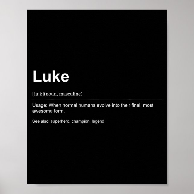 Poster Funny Definition Quote For The Name Luke _  (Frente)