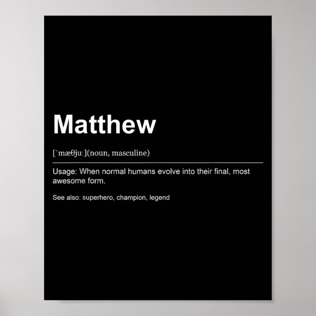 Poster Funny Definition Quote For The Name Matthew _  (Frente)