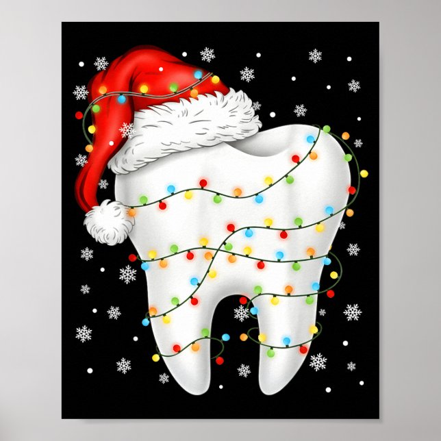 Poster Funny Dental Tooth Pjs Pajamas Christmas Xmas Men  (Frente)