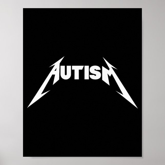 Poster Funny Design Autism Skeleton Meme Metal Rock For M (Frente)
