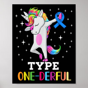 Poster Funny Diabetic Unicorn Type One Maravilhoso Type 1
