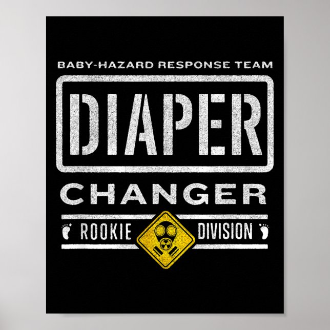 Poster Funny Diaper Changer Duty - Expecting Baby New Dad (Frente)
