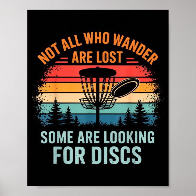 Poster Funny Disc Golf Art For Men Women Disc Golfer Play (Frente)