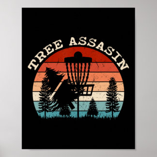 Poster Funny Disc Golfer Gifts Outdoor Sports Stupid Tree