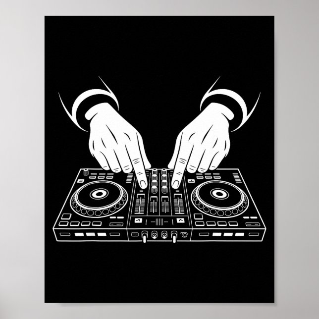 Poster Funny Dj Art Men Women Music Producer Disc Jockey  (Frente)