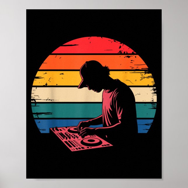 Poster Funny Dj Art Men Women Music Producer Disc Jockey  (Frente)
