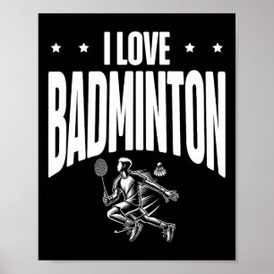 Poster Funny Dminton Player Love Shuttle Design 7