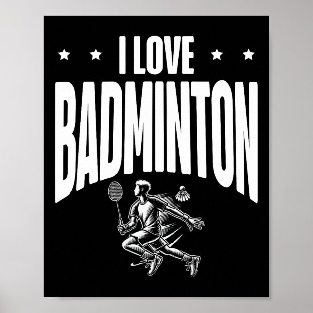 Poster Funny Dminton Player Love Shuttle Design 7 (Frente)