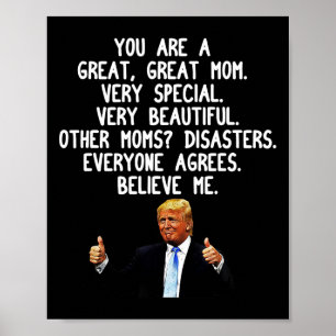 Poster Funny Donald Trump Madre39s Dia do Presente Conser